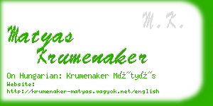 matyas krumenaker business card
